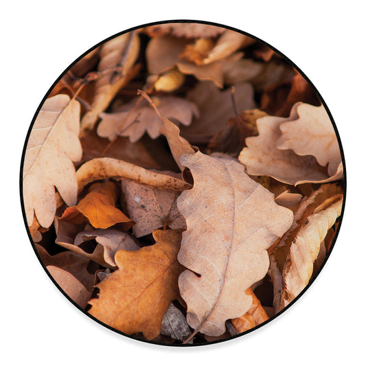 Autumn Oak leaf Print Round Floor Mat