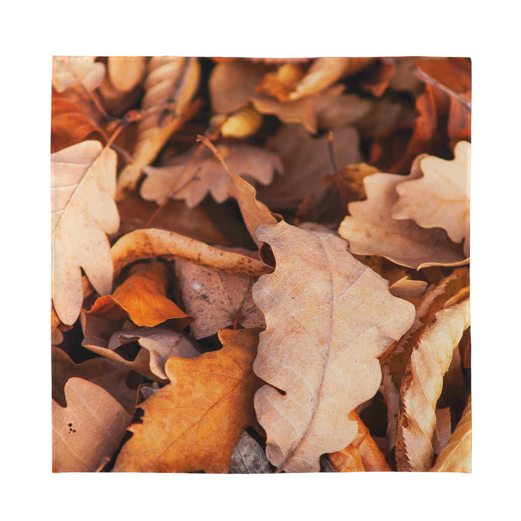 Autumn Oak leaf Print Silk Bandana