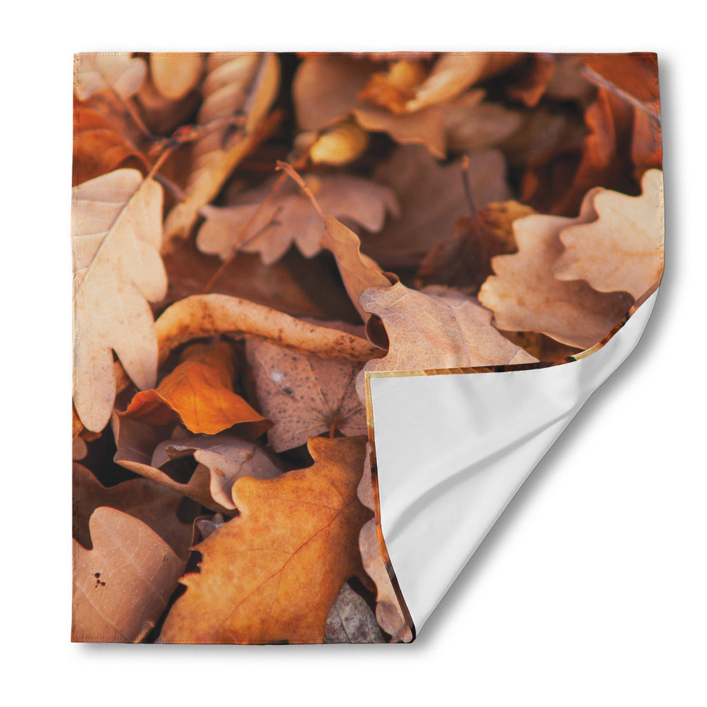 Autumn Oak leaf Print Silk Bandana