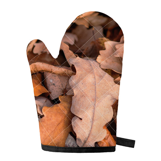 Autumn Oak leaf Print Single Oven Mitt