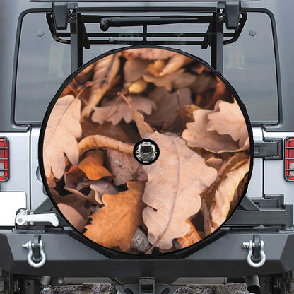 Autumn Oak leaf Print Tire Cover With Camera Hole