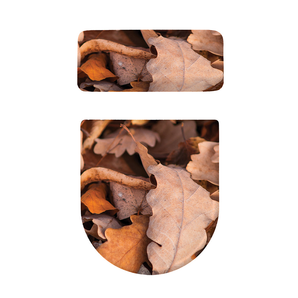 Autumn Oak leaf Print Toilet Lid And Tank Cover Set