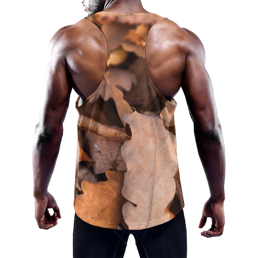 Autumn Oak leaf Print Training Tank Top