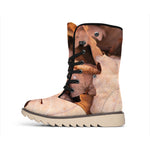 Autumn Oak leaf Print Winter Boots