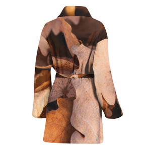 Autumn Oak leaf Print Women's Bathrobe