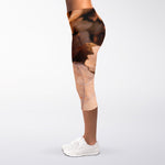 Autumn Oak leaf Print Women's Capri Leggings