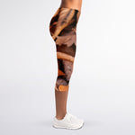 Autumn Oak leaf Print Women's Capri Leggings