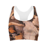 Autumn Oak leaf Print Women's Sports Bra