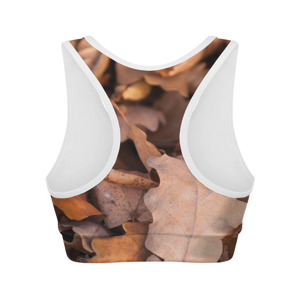 Autumn Oak leaf Print Women's Sports Bra