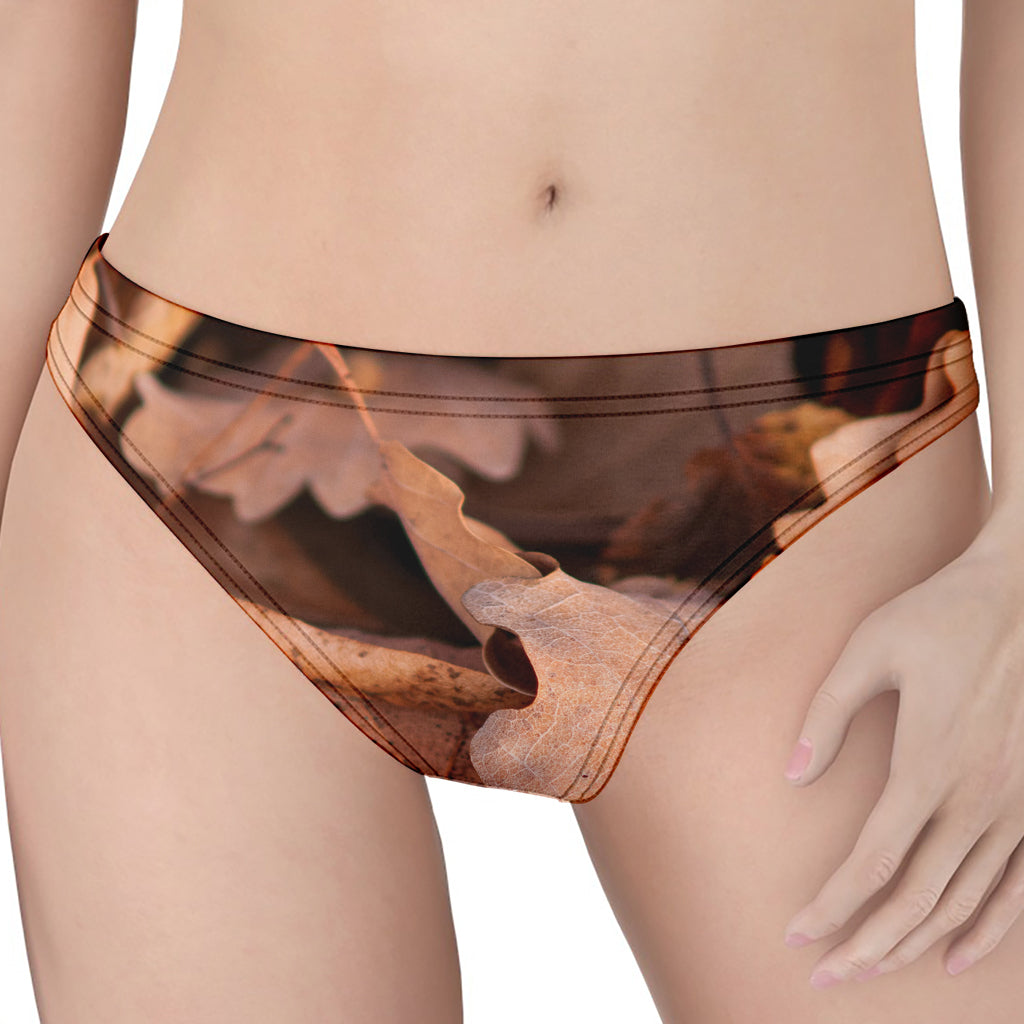 Autumn Oak leaf Print Women's Thong