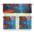Autumn Painting Print 3 Piece Kitchen Curtains