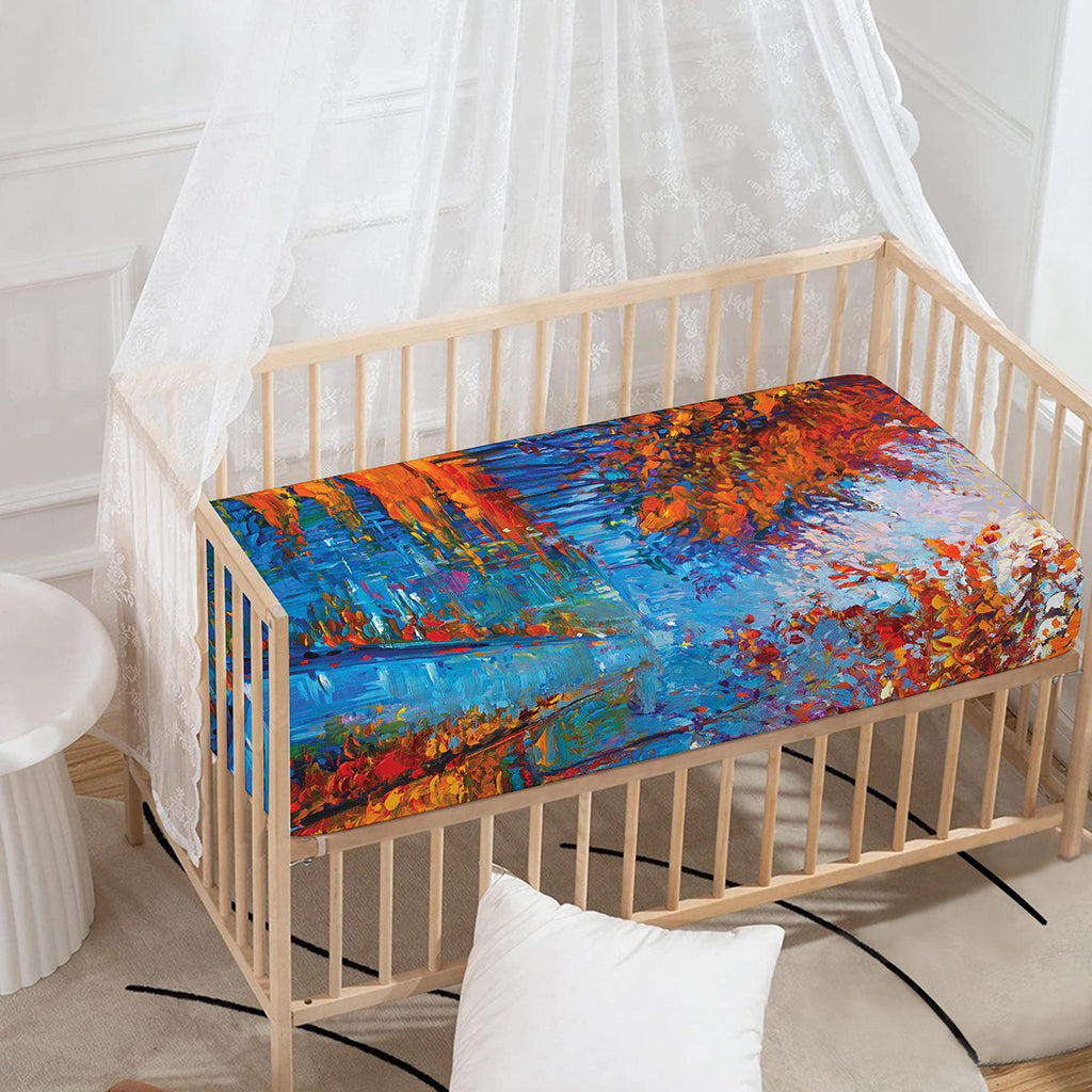 Autumn Painting Print Baby Crib Sheet