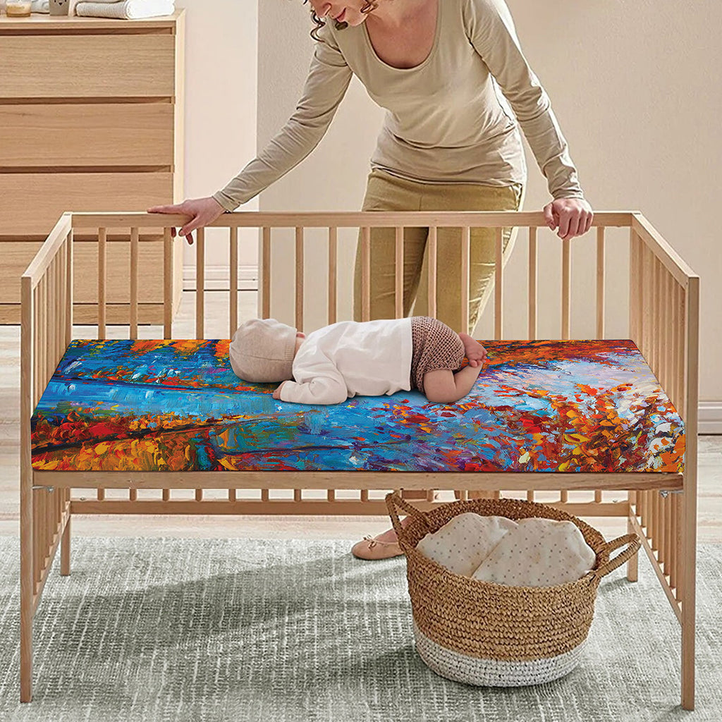 Autumn Painting Print Baby Crib Sheet