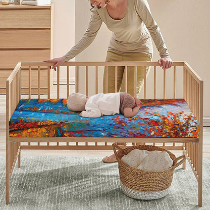 Autumn Painting Print Baby Crib Sheet