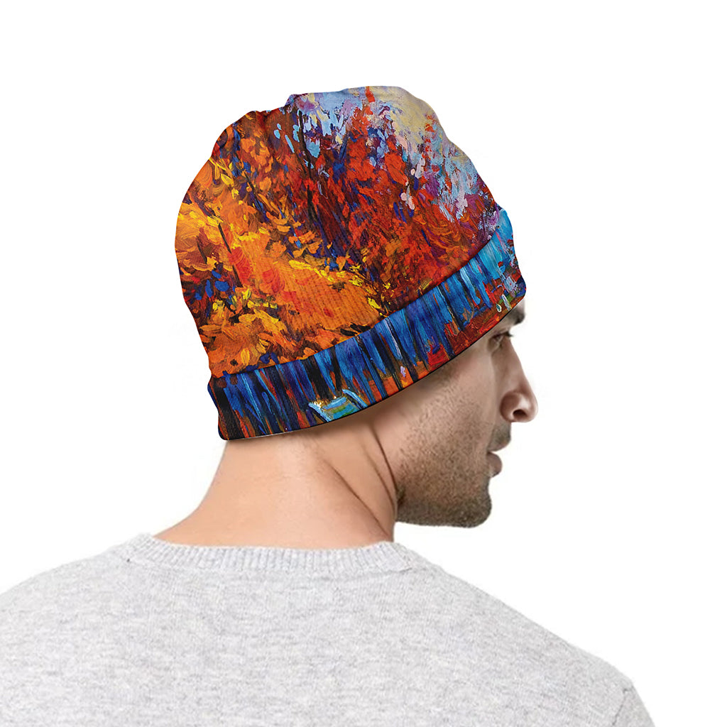 Autumn Painting Print Beanie
