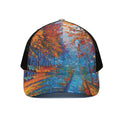 Autumn Painting Print Black Mesh Trucker Hat
