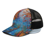Autumn Painting Print Black Mesh Trucker Cap