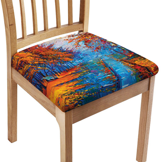 Autumn Painting Print Chair Cushion Cover