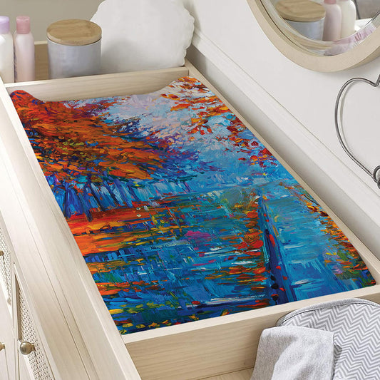 Autumn Painting Print Changing Pad Cover