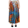 Autumn Painting Print Chiffon Maxi Skirt