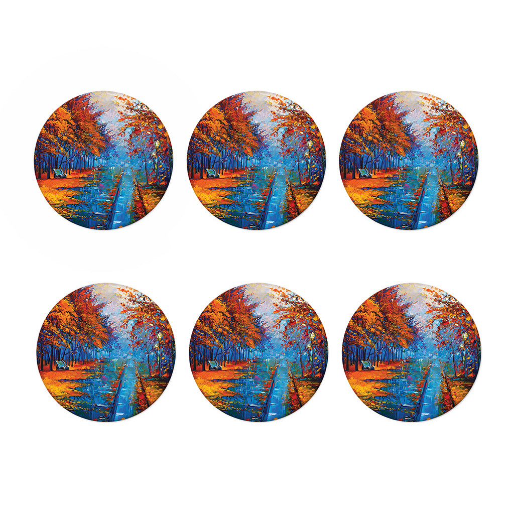 Autumn Painting Print Coaster Set