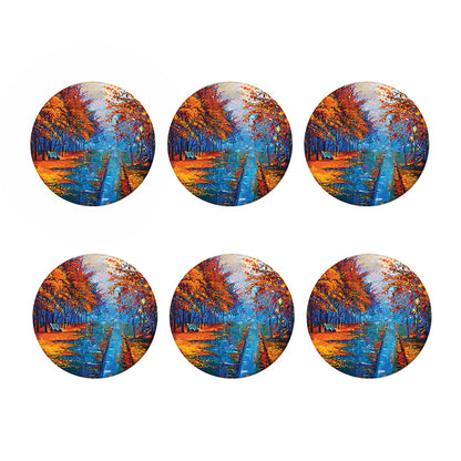 Autumn Painting Print Coaster Set