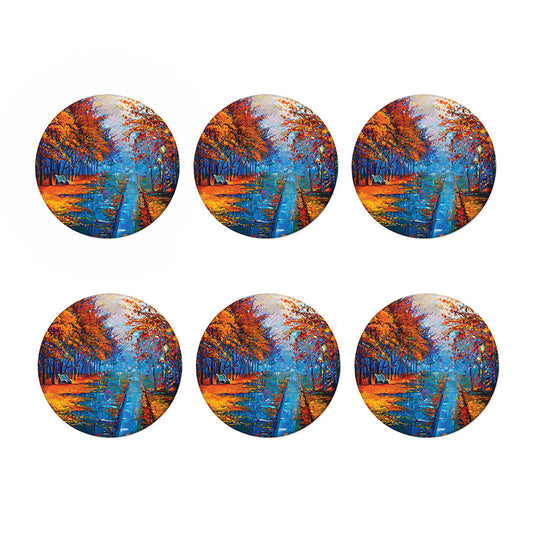 Autumn Painting Print Coaster Set