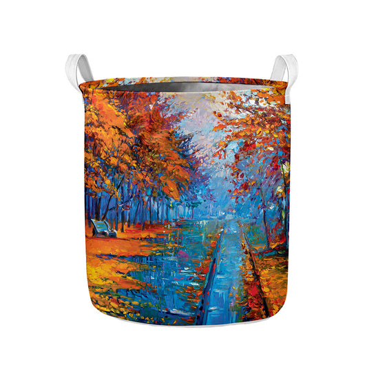 Autumn Painting Print Collapsible Laundry Basket