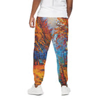 Autumn Painting Print Cotton Pants