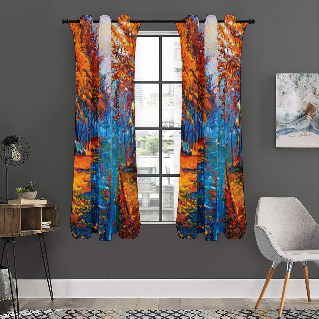 Autumn Painting Print Curtain