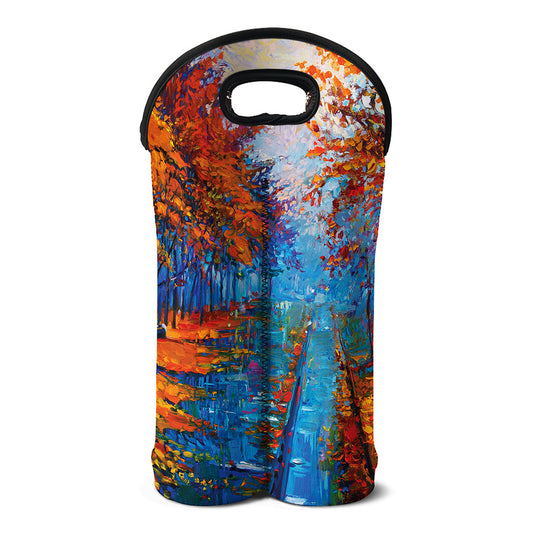 Autumn Painting Print Double Neoprene Wine Tote