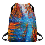 Autumn Painting Print Drawstring Backpack