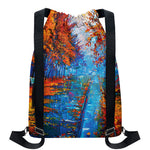 Autumn Painting Print Drawstring Backpack
