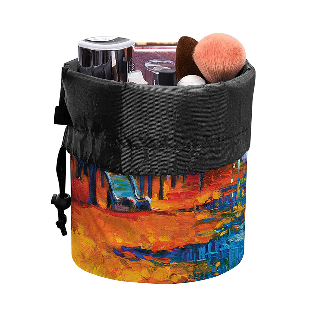 Autumn Painting Print Drawstring Makeup Bag