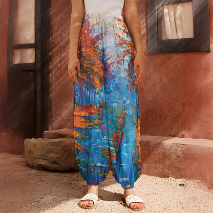 Autumn Painting Print Harem Pants
