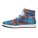 Autumn Painting Print High Top Leather Sneakers