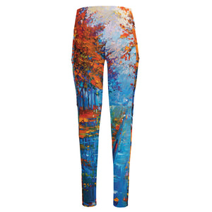 Autumn Painting Print High-Waisted Pocket Leggings