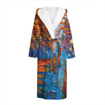 Autumn Painting Print Hooded Bathrobe