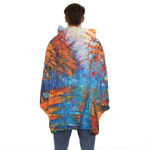 Autumn Painting Print Hoodie Blanket