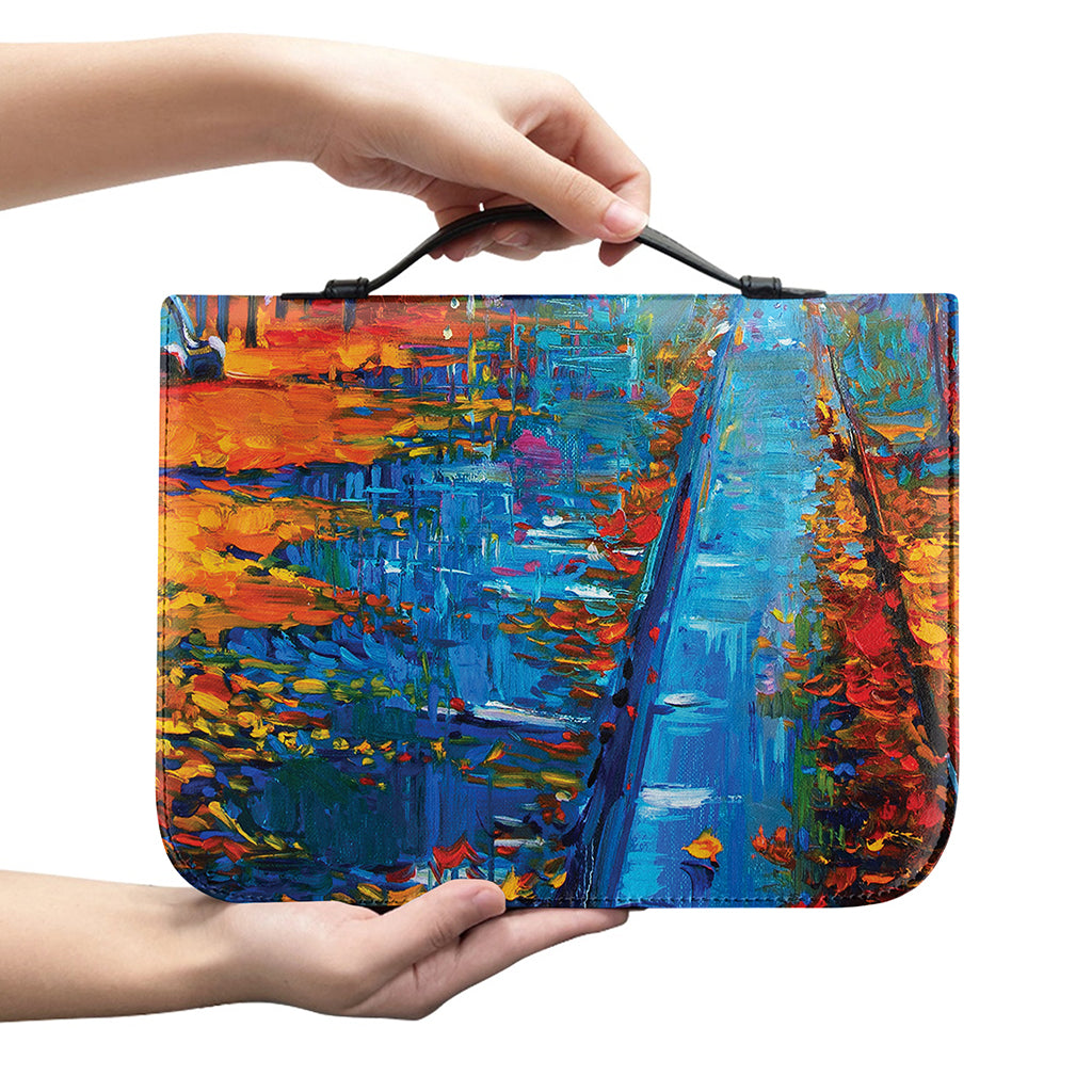 Autumn Painting Print Leather Bible Cover