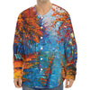 Autumn Painting Print Long Sleeve Baseball Jersey