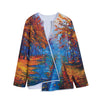 Autumn Painting Print Long Sleeve Short Coat