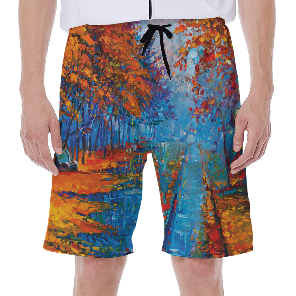 Autumn Painting Print Men's Beach Shorts