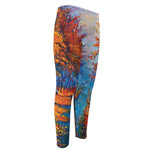 Autumn Painting Print Men's Compression Pants