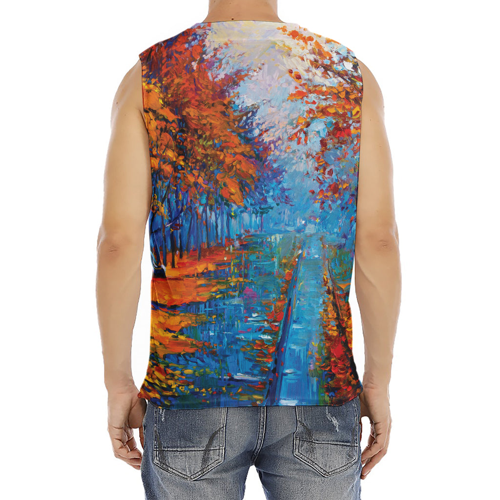 Autumn Painting Print Men's Fitness Tank Top