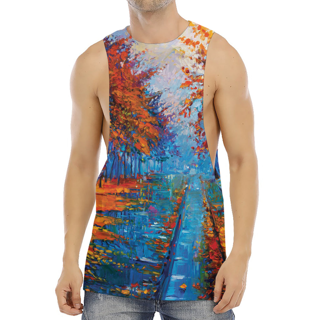 Autumn Painting Print Men's Muscle Tank Top