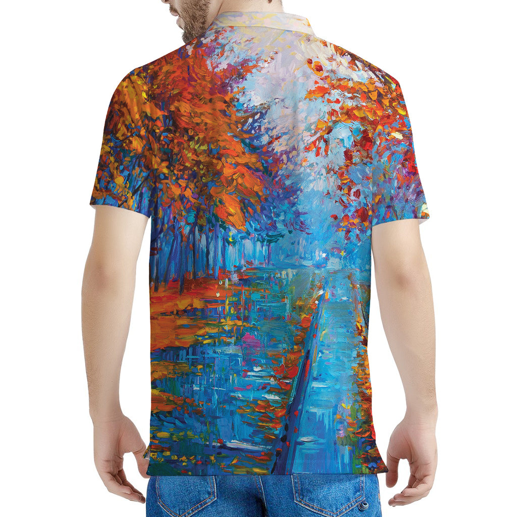 Autumn Painting Print Men's Polo Shirt