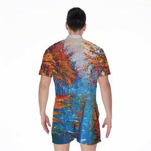 Autumn Painting Print Men's Rompers