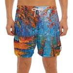 Autumn Painting Print Men's Split Running Shorts