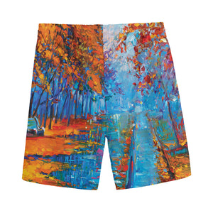 Autumn Painting Print Men's Sports Shorts